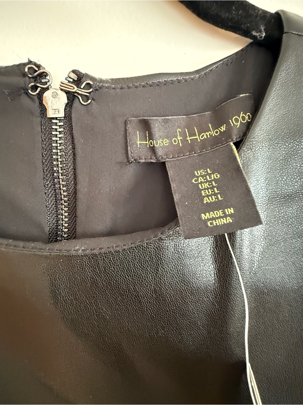 House of Harlow Sleeveless Faux Leather Shift Dress - Black size Large - Picture 6 of 7